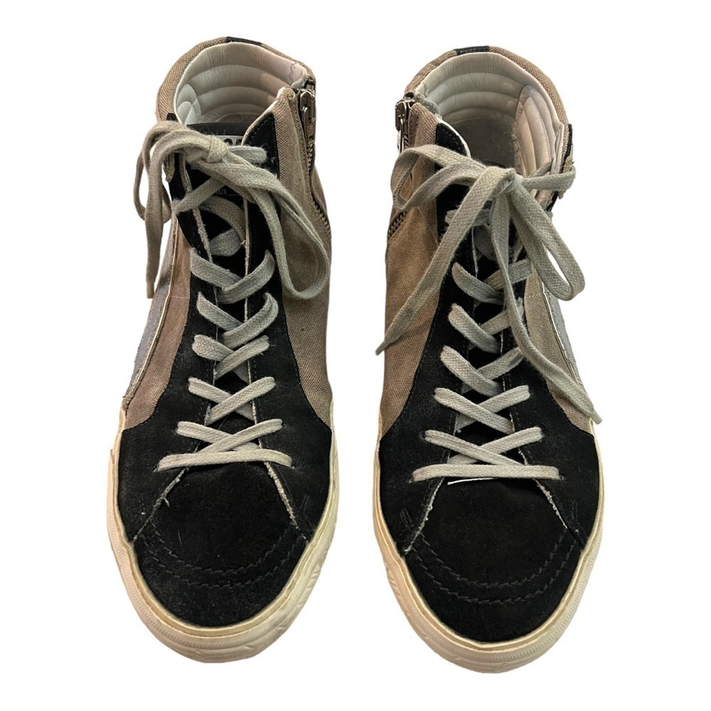 Golden Goose Slide High Top Sneakers IT 40 US 7 Designer Canvas Suede Zip - Picture 5 of 15